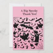 Roze Griezels en Spinnenwebben Ontwerp Bedankkaart (Voorkant)
