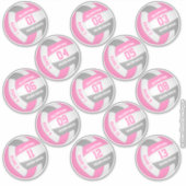 roze grijs 13 douanespelers volleyball sticker (Voorkant)