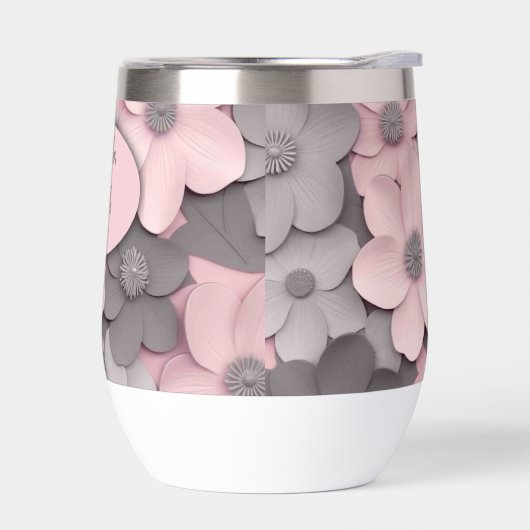  Roze-Grijs 3D Poppies Moeder van de Bruid (Links)