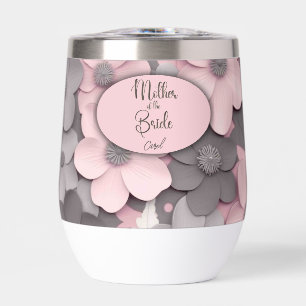  Roze-Grijs 3D Poppies Moeder van de Bruid