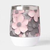  Roze-Grijs 3D Poppies Moeder van de Bruid (Achterkant)