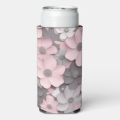  Roze-Grijs 3D Poppies Moeder van de Bruid Seltzer Blikjeskoeler (Seltzer Achterkant)