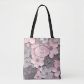 Roze-Grijs 3D Poppies Moeder van de Bruid Tote Bag (Voorkant)