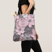Roze-Grijs 3D Poppies Moeder van de Bruid Tote Bag (Dichtbij)