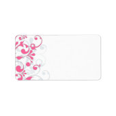 Roze Grijs Abstract Bloemen Bruiloft Blank Adres Etiket (Voorkant)