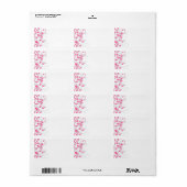 Roze Grijs Abstract Bloemen Bruiloft Blank Adres Etiket (Full Sheet)