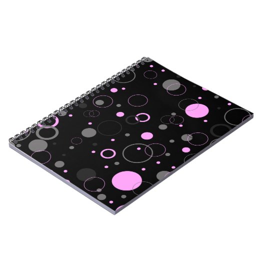 Roze grijs abstract naadloos patroon met cirkels. notitieboek (Linkerzijde)