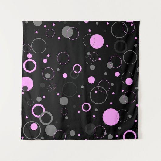 Roze grijs abstract naadloos patroon met cirkels. wandkleed (Voorkant)