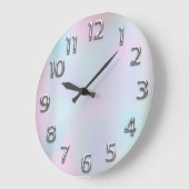 Roze grijs. Arabisch nummer Mmoddernn Blue Hologra Grote Klok (Hoek)