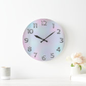 Roze grijs. Arabisch nummer Mmoddernn Blue Hologra Grote Klok (Huis)