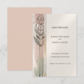Roze Grijs Art Nouveau Bewaar de Datum Save The Date (Voorkant / Achterkant)