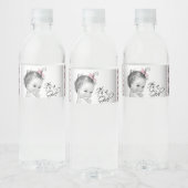 Roze Grijs Baby Meisje Waterfles Labels Waterfles Etiket (Flessen)