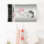Roze grijs Baby shower Spandoek (Insitu)