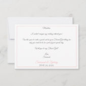 Roze & Grijs Be Mijn Bloemenmeisje Kaart (Achterkant)