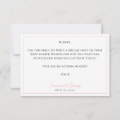 Roze & Grijs Be My Ring Bearer Kaart (Achterkant)