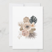Roze grijs beige boho bruidsdouche kaart (Achterkant)