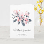 Roze & Grijs Bloemen Classy Waterverf Sympathie Kaart (Gele Bloem)