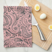 Roze & Grijs  Bloemen Damasks Theedoek (Quarter Fold)