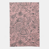 Roze & Grijs  Bloemen Damasks Theedoek (Verticaal)