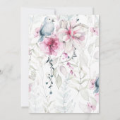 Roze Grijs Bloemen met Duif Christelijk Bijbel Bru Kaart (Achterkant)