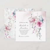 Roze Grijs Bloemen Witte Duif Christelijk Bruiloft Kaart (Voorkant / Achterkant)
