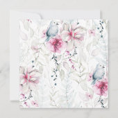 Roze Grijs Bloemen Witte Duif Christelijk Bruiloft Kaart (Achterkant)