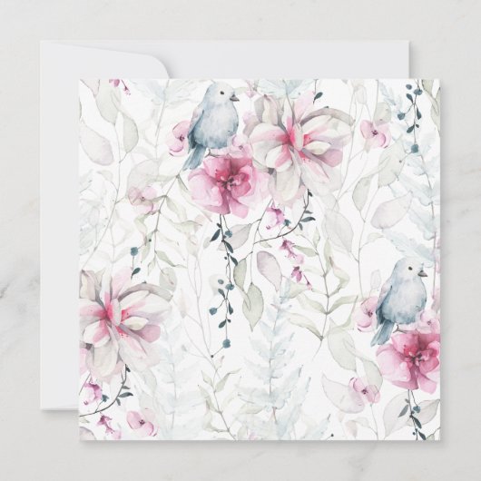 Roze Grijs Bloemen Witte Duif Christelijk Bruiloft Kaart (Achterkant)