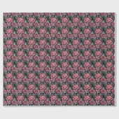Roze & Grijs Bloemmotief Cadeaupapier (Vlak)