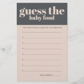 Roze Grijs Boho Baby shower Guess Baby Food Game Flyer (Voorkant)