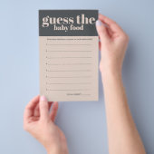 Roze Grijs Boho Baby shower Guess Baby Food Game Flyer (Hand)