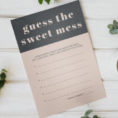 Roze Grijs Boho Baby shower Guess Sweet Mess Game Flyer
