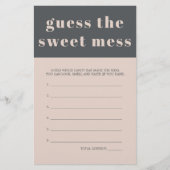 Roze Grijs Boho Baby shower Guess Sweet Mess Game Flyer (Voorkant)