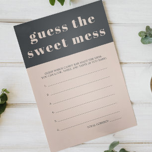 Roze Grijs Boho Baby Shower Raad Sweet Mess Spel Flyer