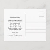 Roze Grijs Boho Botanische Waterverf Bewegen Aankondigingskaart (Achterkant)