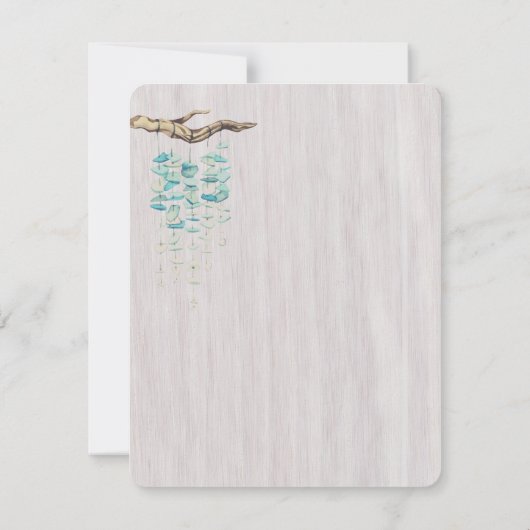 Roze & Grijs Boho Coastal Beach Baby shower Kaart (Achterkant)