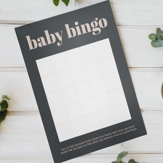 Roze Grijs Boho Dubbelzijdig Baby Shower Spel (Creator heeft geüpload)