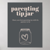 Roze Grijs Boho Typografie Baby Ouderschap Tip Pot Poster (Voorkant)