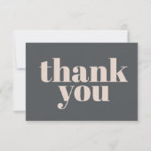 Roze Grijs Boho Typografie Baby Shower Bedankt (Voorkant)