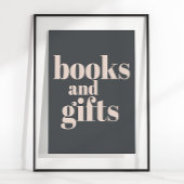 Roze Grijs Boho Typografie Baby shower Boeken Gesc Poster