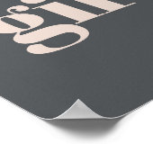 Roze Grijs Boho Typografie Baby shower Boeken Gesc Poster (Hoek)