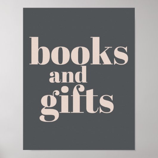 Roze Grijs Boho Typografie Baby shower Boeken Gesc Poster (Voorkant)