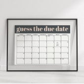 Roze Grijs Boho Typografie Baby shower Guess Datum Poster