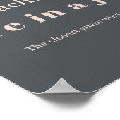 Roze Grijs Boho Typografie Baby shower Guess Game Poster (Hoek)