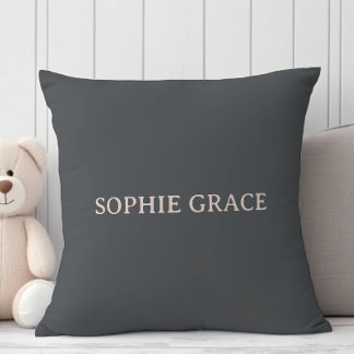 Roze Grijs Boho Typografie Baby Shower Kussen