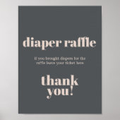 Roze Grijs Boho Typografie Baby Shower Luier Poster (Voorkant)