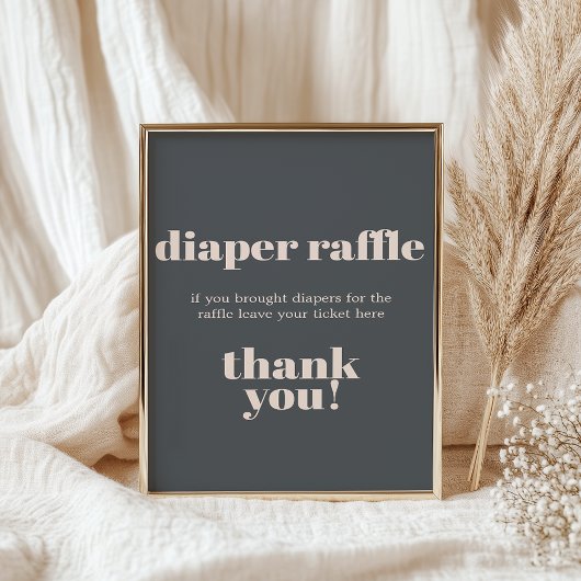 Roze Grijs Boho Typografie Baby Shower Luier Poster