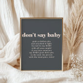 Roze Grijs Boho Typografie Baby shower Spelbord Poster