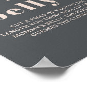 Roze Grijs Boho Typografie Baby shower Spelbord Poster (Hoek)