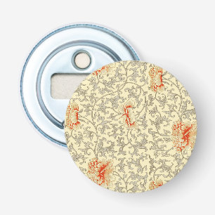 Roze grijs botanisch bloemmotief button flesopener