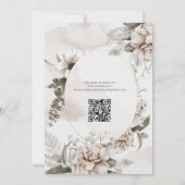 Roze grijs botanisch waterverf bruiloft save the date (Achterkant)
